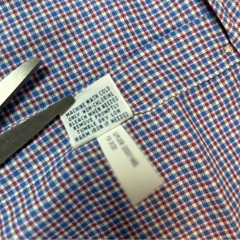 Ralph Lauren Long Sleeve Button Down Shirt Blue, Red and White Checkered Shirt L